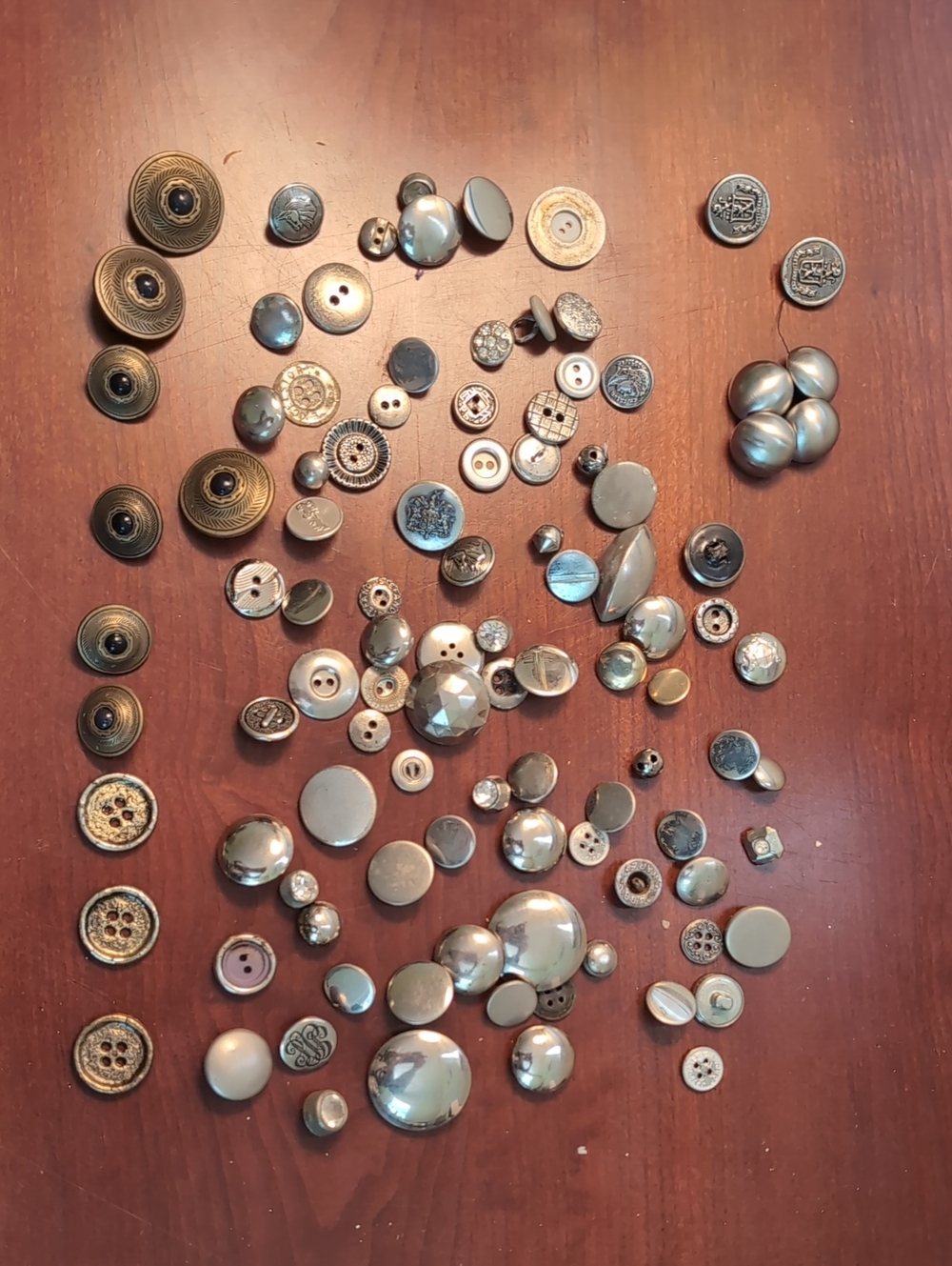 Vintage Silver-tone And Brass-tone Metal Buttons